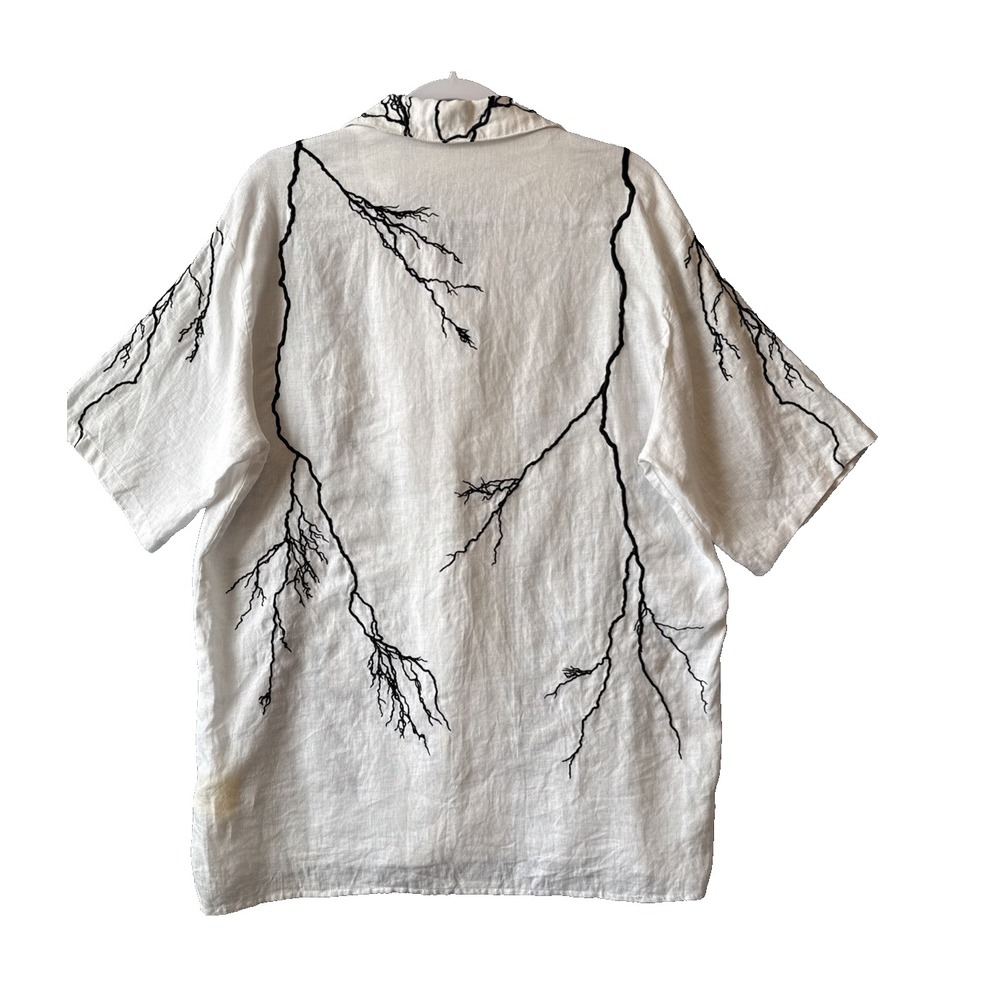 Diet Starts Monday Lightening Linen Button Up Shirt Embroidered XL Hypebeast View 2